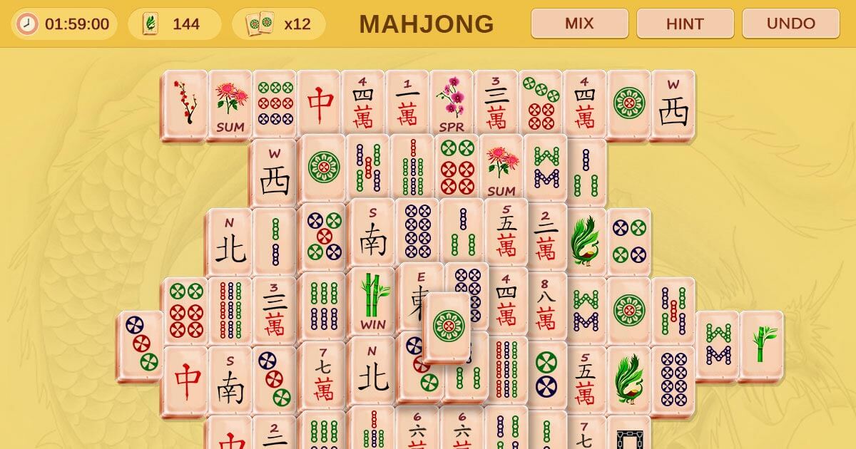 Mahjong Solitaire: Free online game, play full screen without